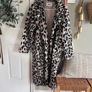 BB Dakota Steve Madden Black and Cream Leopard Teddy long Jacket